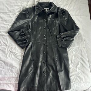 Topshop Black Leather Jacket Sleek Modern Design